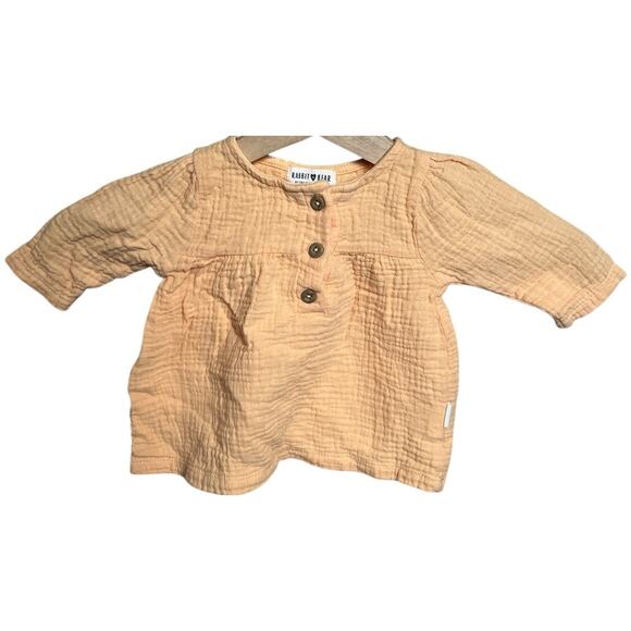 Rabbit Bear By Emily & Oliver 0-3M Orange Baby Shirt - Picture 1 of 5